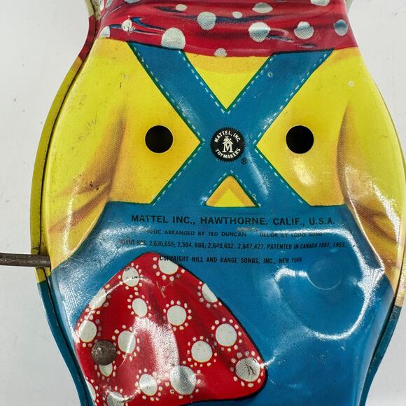 Vintage 1950s Mattel Peter Cottontail Wind Up Tin Toy Bunny with Pink Ears Works - Picture 3 of 6